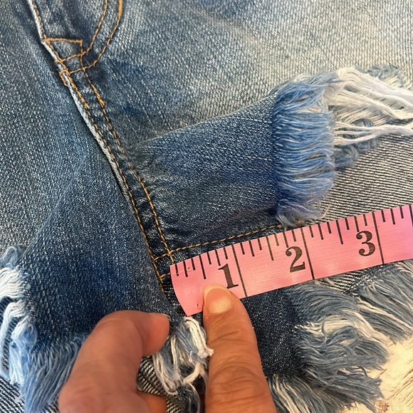 Pinkblush Full Belly Panel Distressed Raw Chewed
Hem Denim Maternity Jean Shorts - Picture 8 of 11